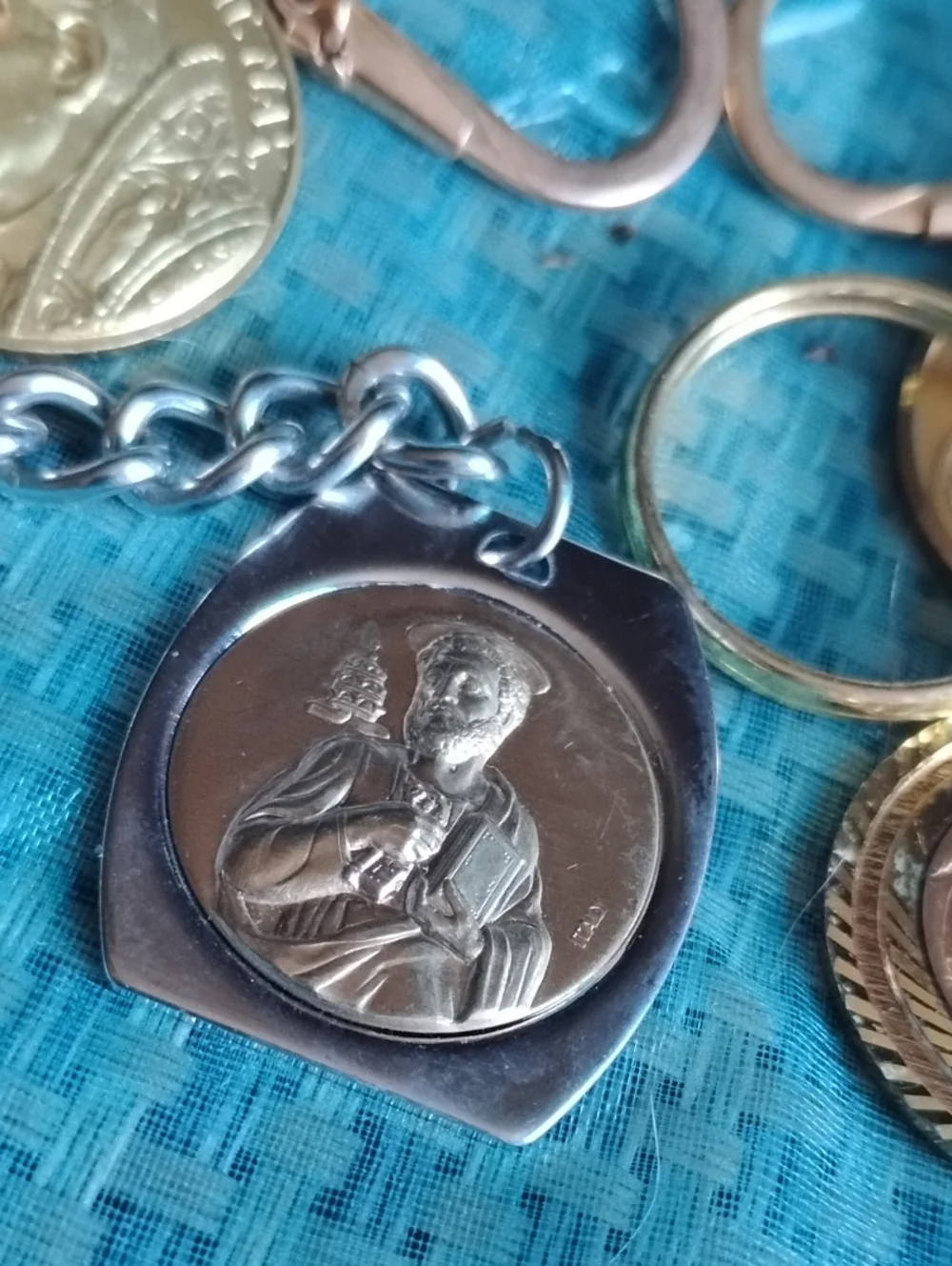 Gold & Silver Religious Coin Keychain(4)